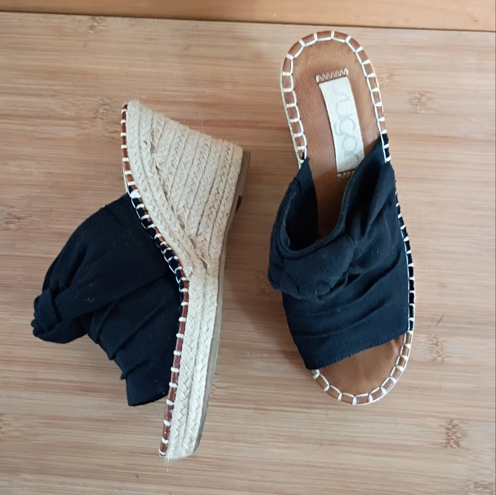 Sugar womens hundreds black canvas plataform sandals shoes NWT | size 7.5 - Picture 4 of 10